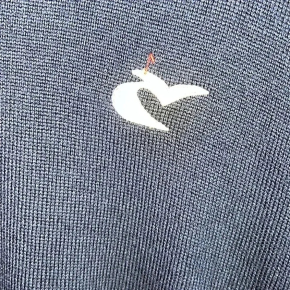 Fairway & Greene Mens Knit Italian Merino Wool V-Neck Sweater Golf Blue‎ Large - Picture 4 of 5